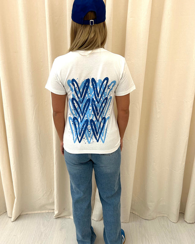 Royal Blue Heart Printed T-shirt Kids