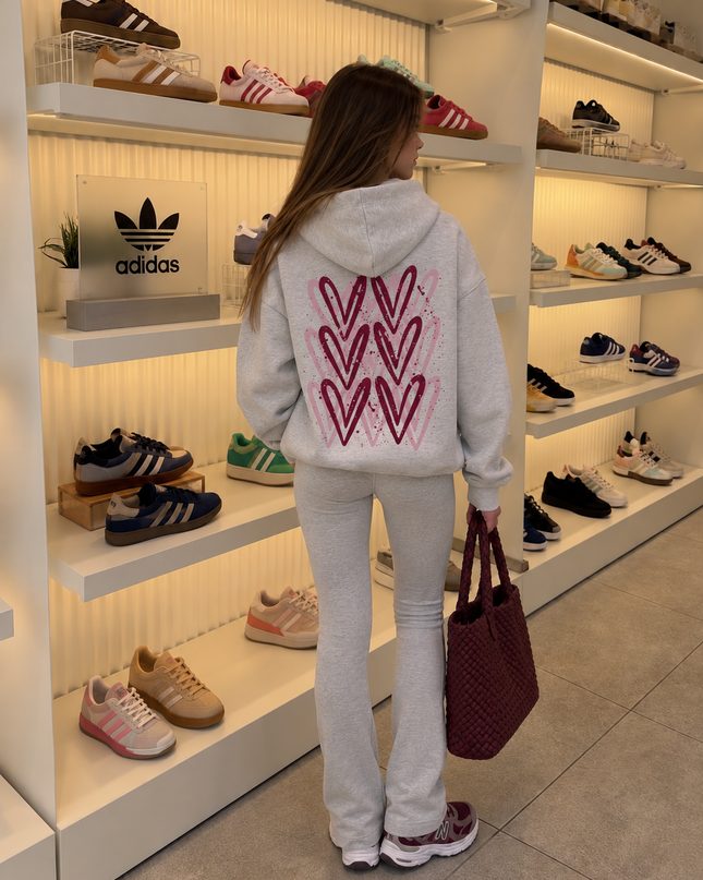 Graffiti Burgundy Heart Hoodie – alternate view