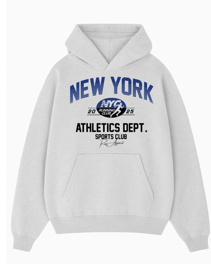 New York Running Club Hoodie Adult Ash Grey