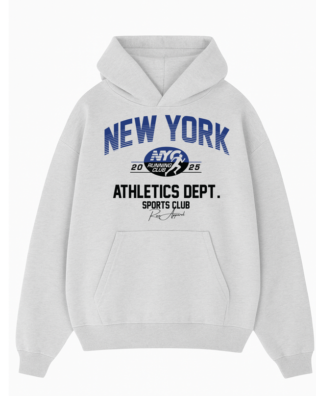 New York Running Club Hoodie Adult Ash Grey