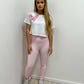Cropped Pink Heart T-Shirt
