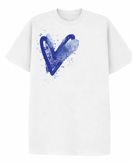 Royal Blue Scatter Heart Printed T-shirt Kids