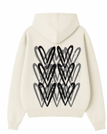 Black Heart Printed Hoodie Kids