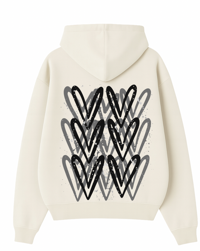 Black Heart Printed Hoodie Kids