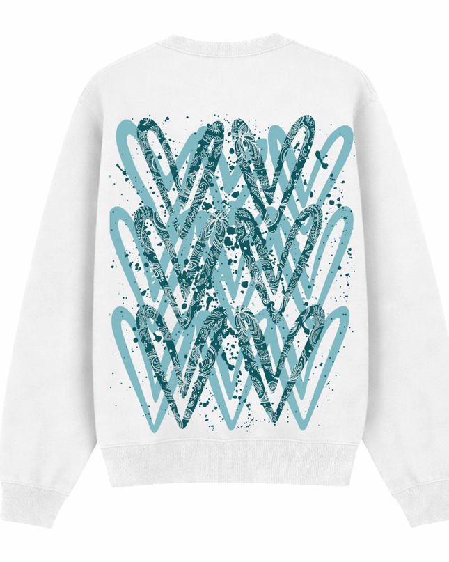 Teal Paisley Heart Printed Sweatshirt Kids