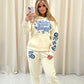 Angel Numbers Protect Your Energy Graffiti Hooded Tracksuit Cream-Blue