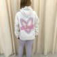 Miss Runway Pastel Heart Graffiti Ruched Hoodie And Legging Set White