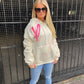 Love Sprayed Cream Ruched Hoodie