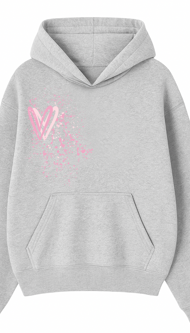 Pink Heart Printed Hoodie – image 8