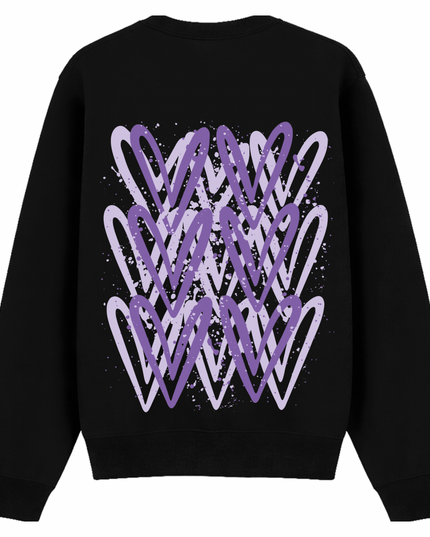 Lilac Heart Printed Sweatshirt Kids