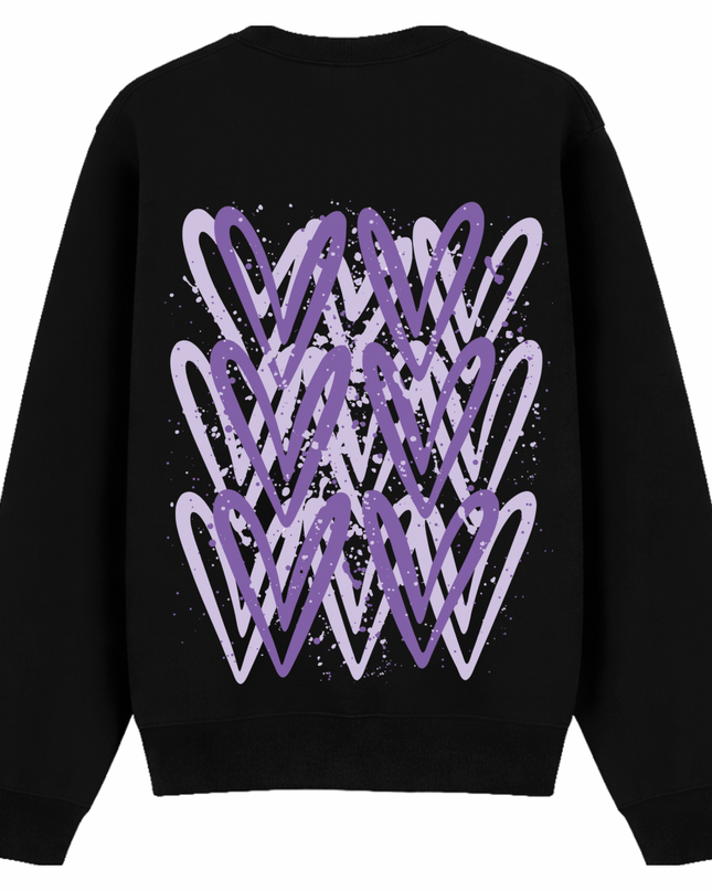 Lilac Heart Printed Sweatshirt Kids