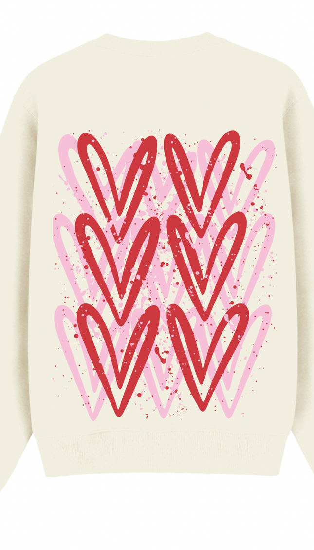 Pink/Red Heart Printed Sweatshirt – image 7
