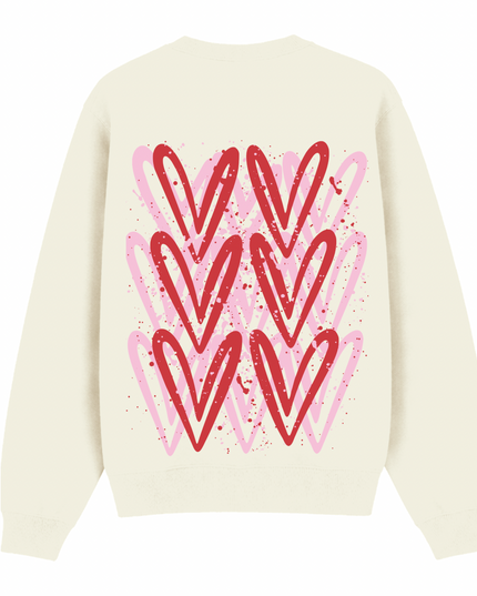 Pink/Red Heart Printed Sweatshirt Adults
