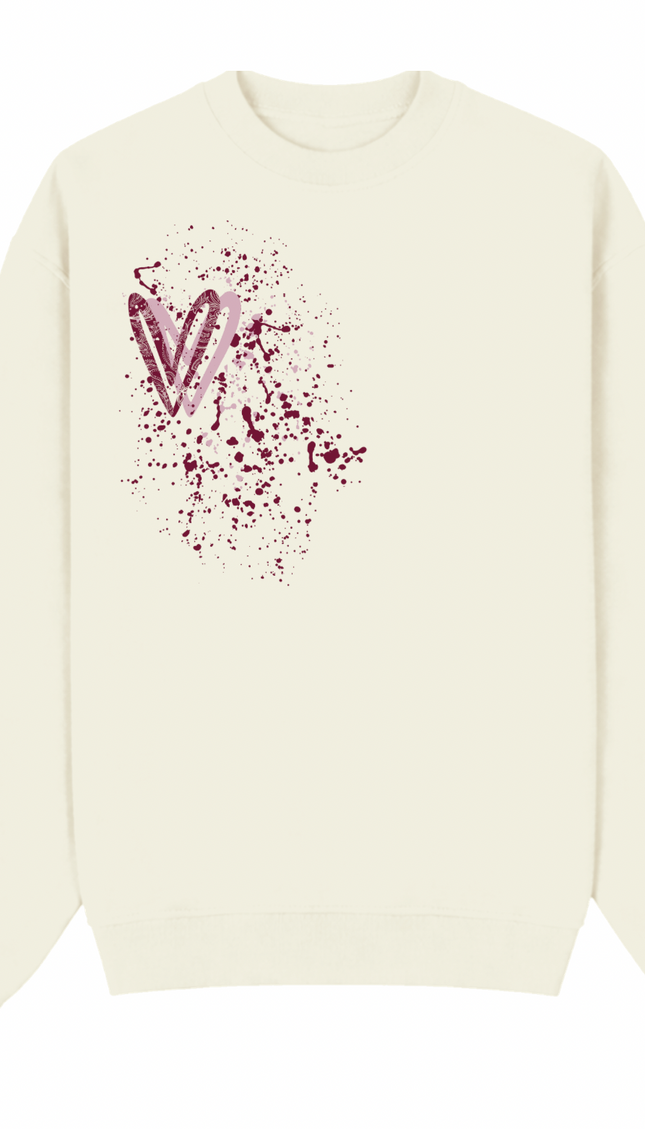 Burgundy Paisley Heart Printed Sweatshirt – image 4