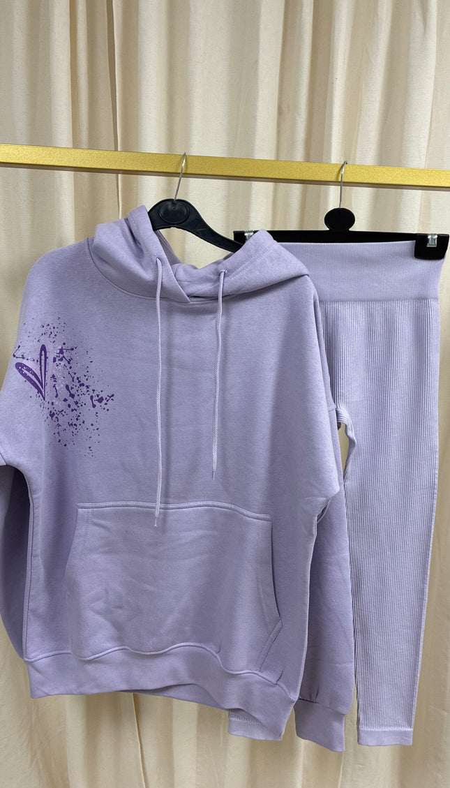 Lilac Heart Printed Hoodie & Leggings by Miss Runway – image 2