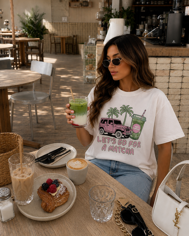 Let's Go For Matcha Printed T-shirt Adult