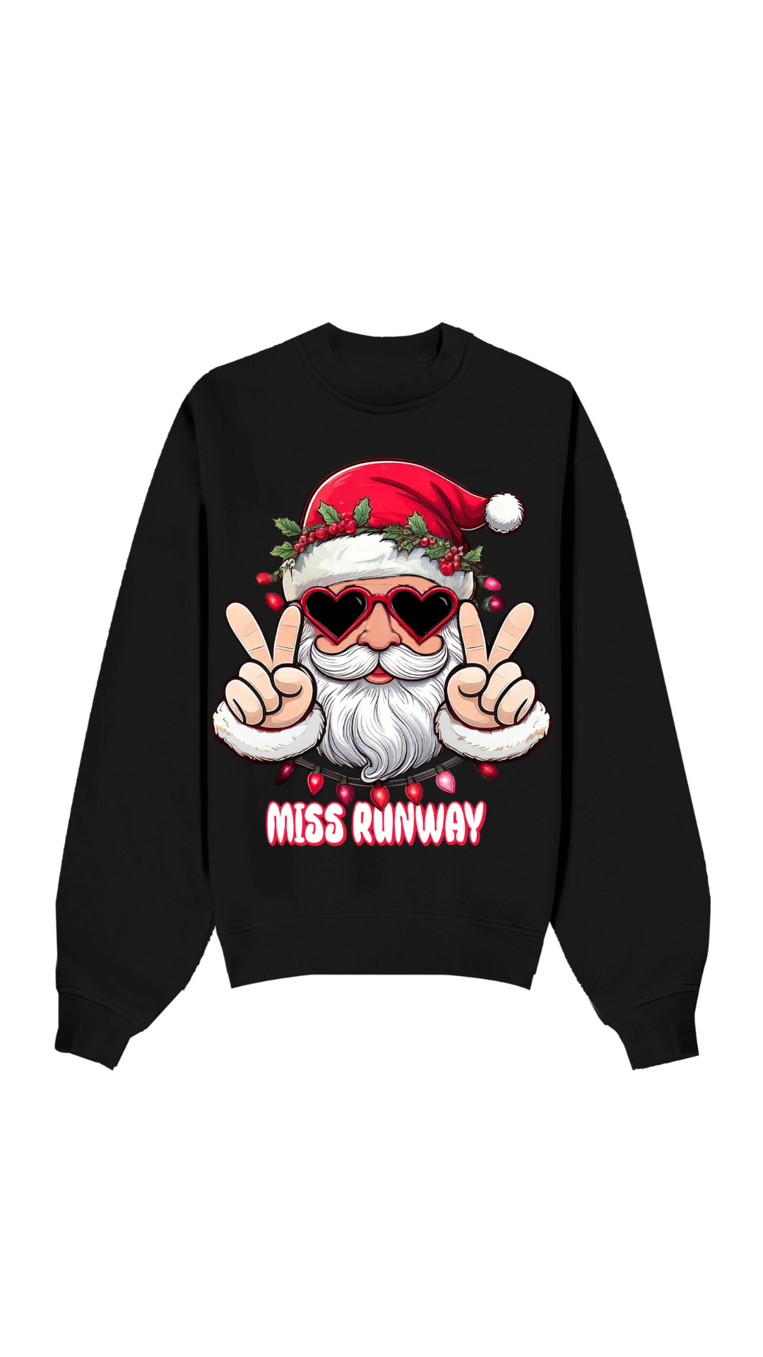 Miss Runway Santa Sweatshirt Black