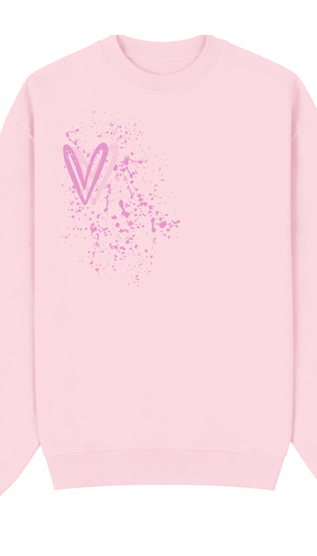 Pink Heart Printed Sweatshirt – image 4