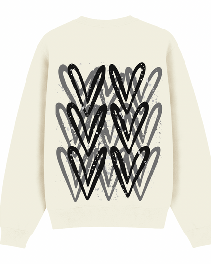 Black Heart Printed Sweatshirt Kids