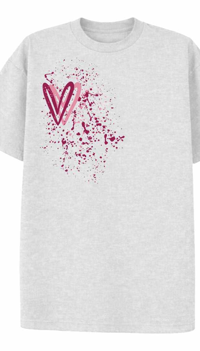 Dark Multicoloured Heart Printed T-shirt – image 6