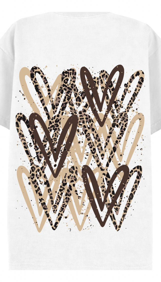 Leopard Print Heart Printed T-shirt – additional view