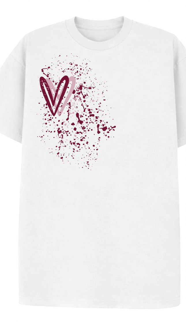 Burgundy Heart Printed T-shirt – image 6