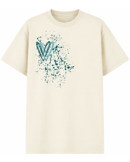 Teal Paisley Heart Printed T-shirt Kids