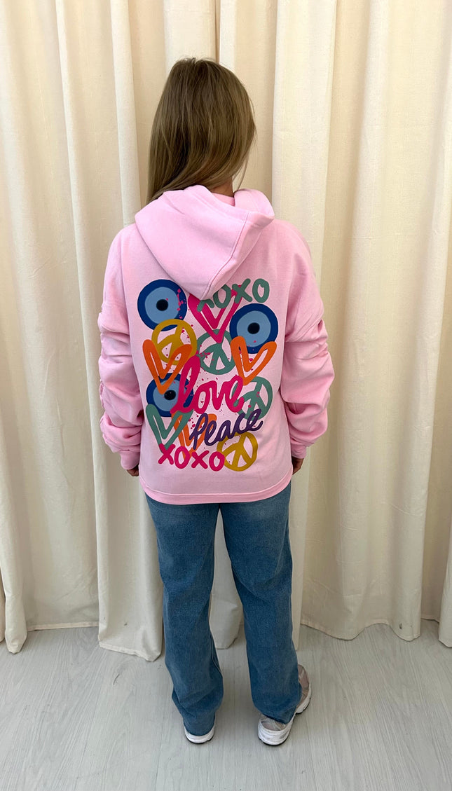 XOXO Printed Ruched Hoodie – additional view
