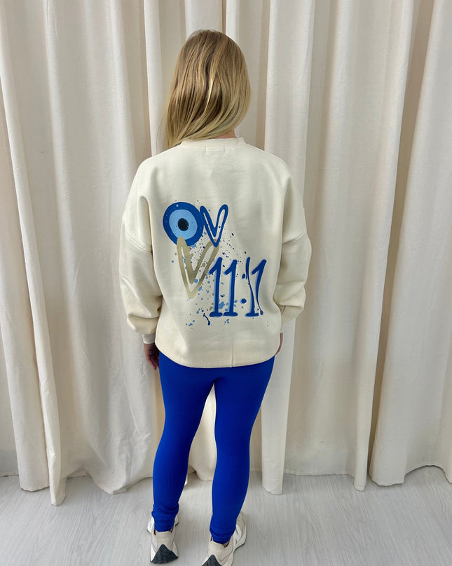 Gold Heart Evil Eye Printed Sweatshirt Adults