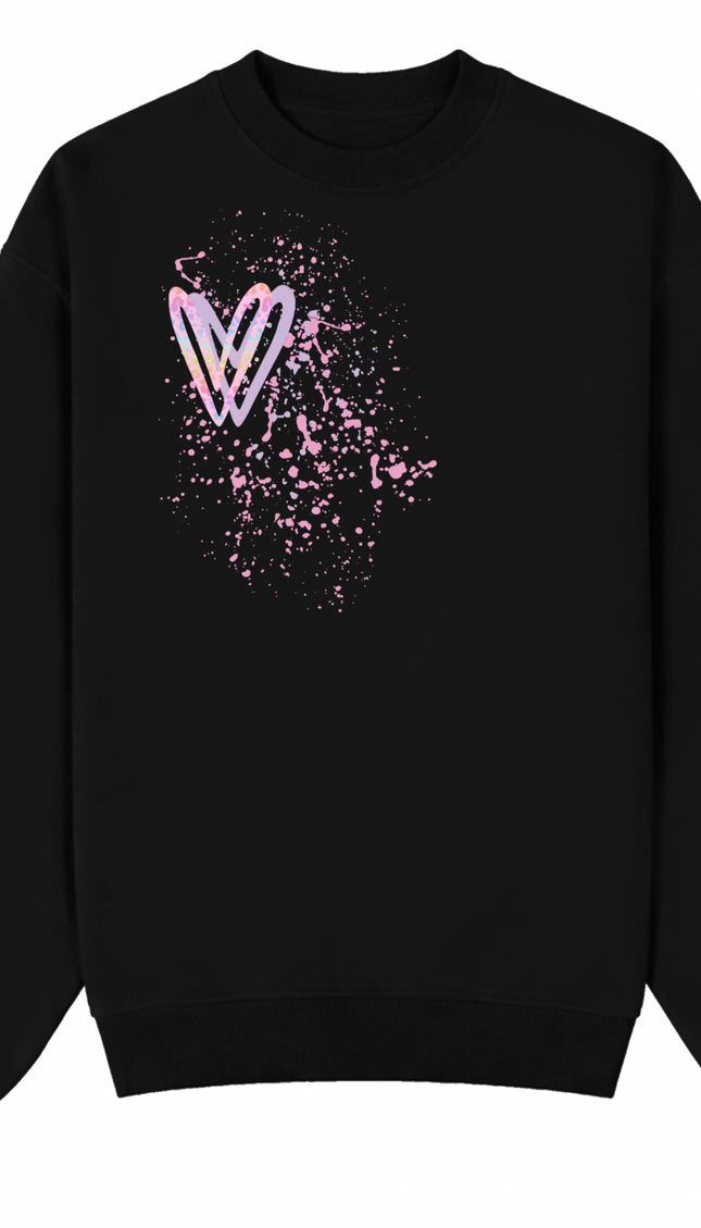 Pastel Leopard Print Heart Printed Sweatshirt – image 8