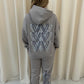 Grey Heart Graffiti Hooded Tracksuit Dove Grey