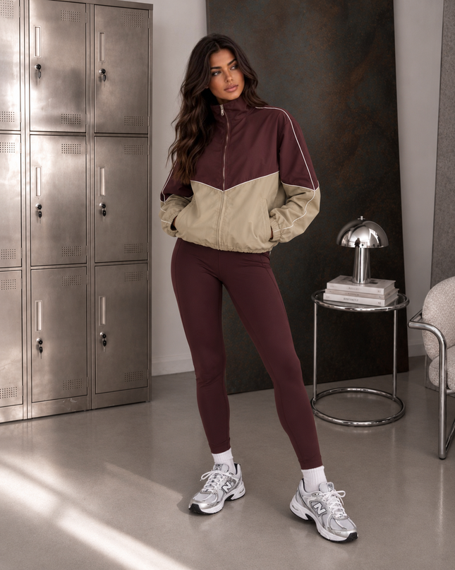 Burgundy Contrast Windbreaker