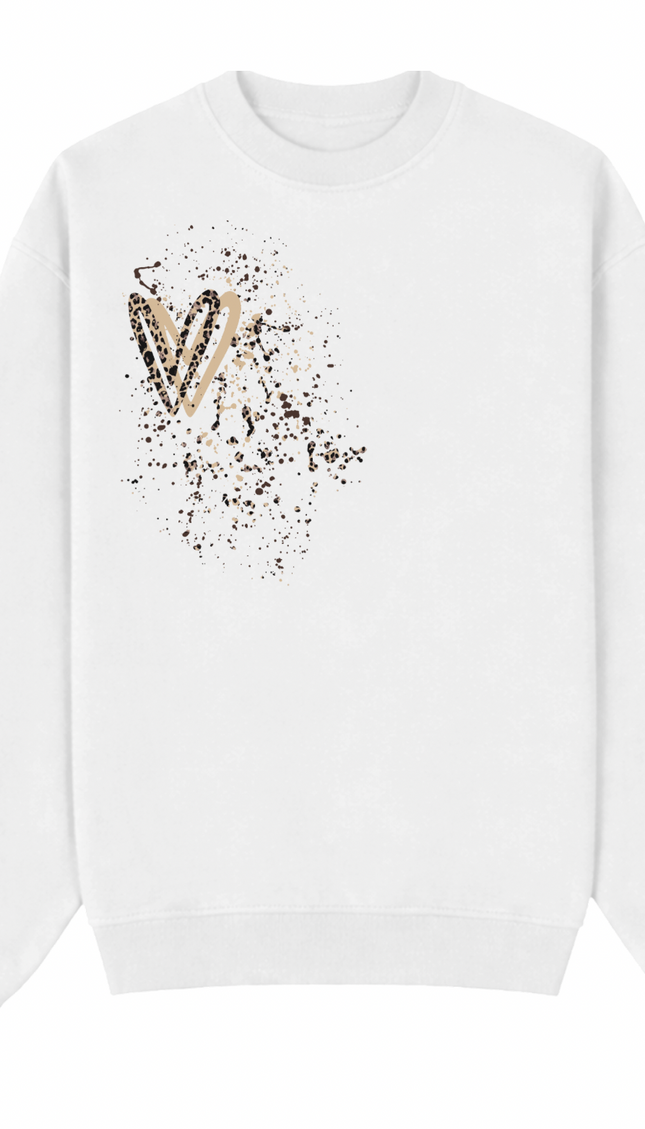 Leopard Print Heart Printed Sweatshirt – image 4