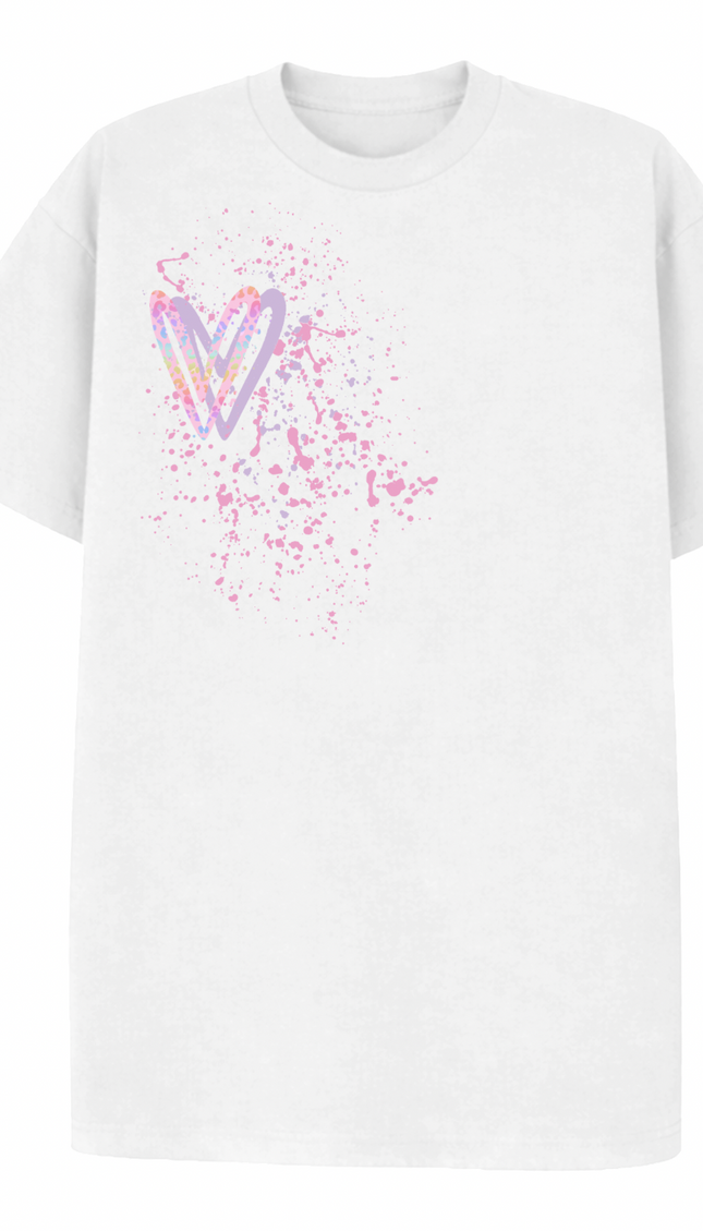 Pastel Leopard Print Heart Printed T-shirt by Miss Runway – image 2