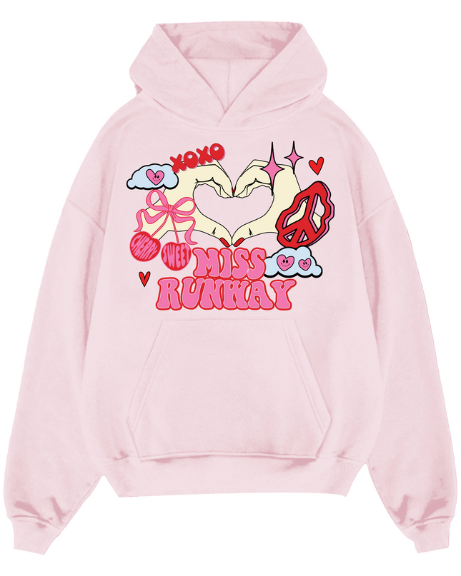 Miss Runway Heart Fingers Hoodie Adults