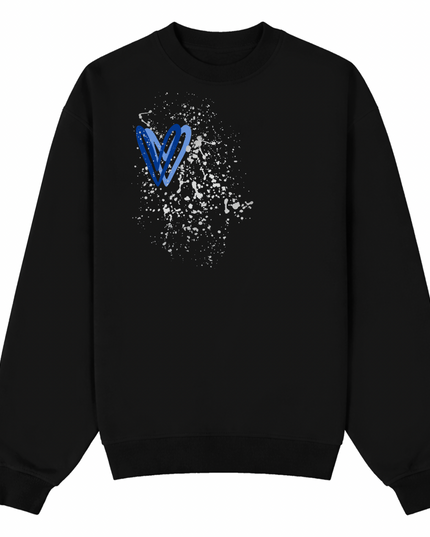 Royal Blue/Silver Heart Printed Sweatshirt Kids