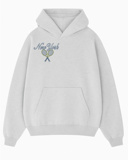 New York Hoodie Adult Ash Grey