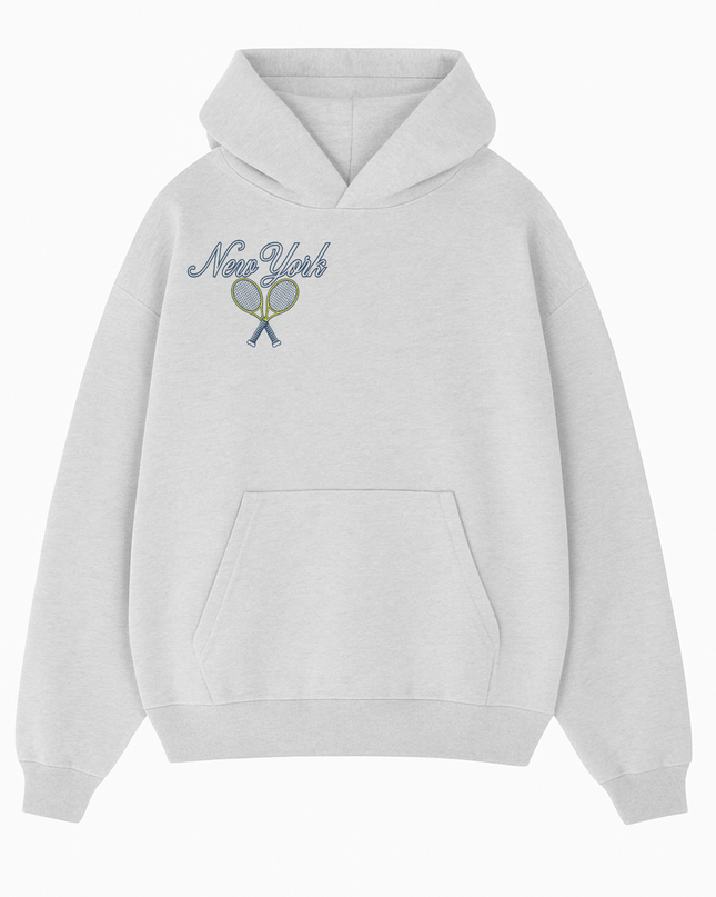 New York Hoodie Adult Ash Grey