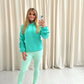 Ruched Hoodie Mint