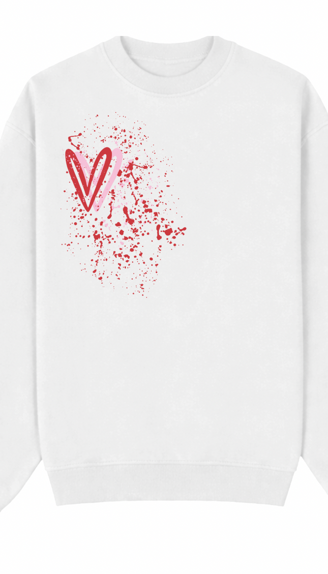 Pink/Red Heart Printed Sweatshirt – image 6