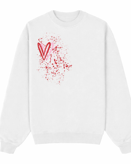 Pink/Red Heart Printed Sweatshirt Adults
