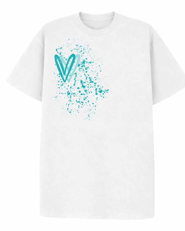 Mint Heart Printed T-shirt Adult