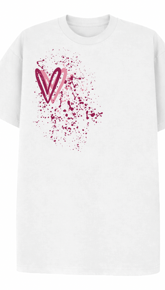 Dark Multicoloured Heart Printed T-shirt by Miss Runway – image 2