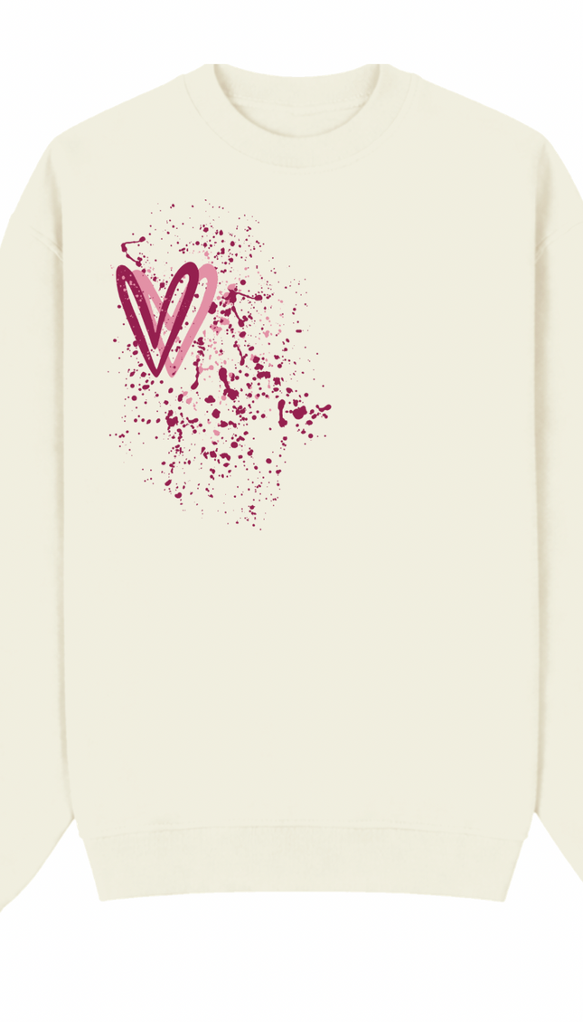 Dark Multicoloured Heart Printed Sweatshirt – image 4