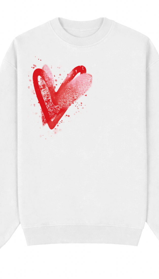 Pink/Red Scatter Heart Printed Sweatshirt – image 4