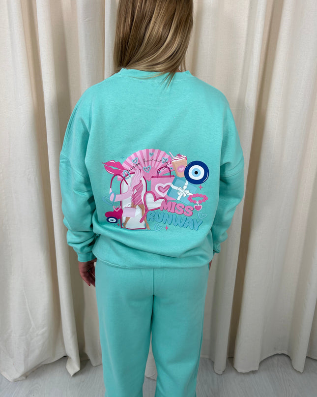 Miss Runway Sweatshirt Tracksuit Mint