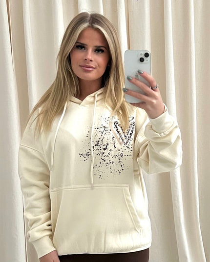 Leopard Print Heart Printed Hoodie Adults