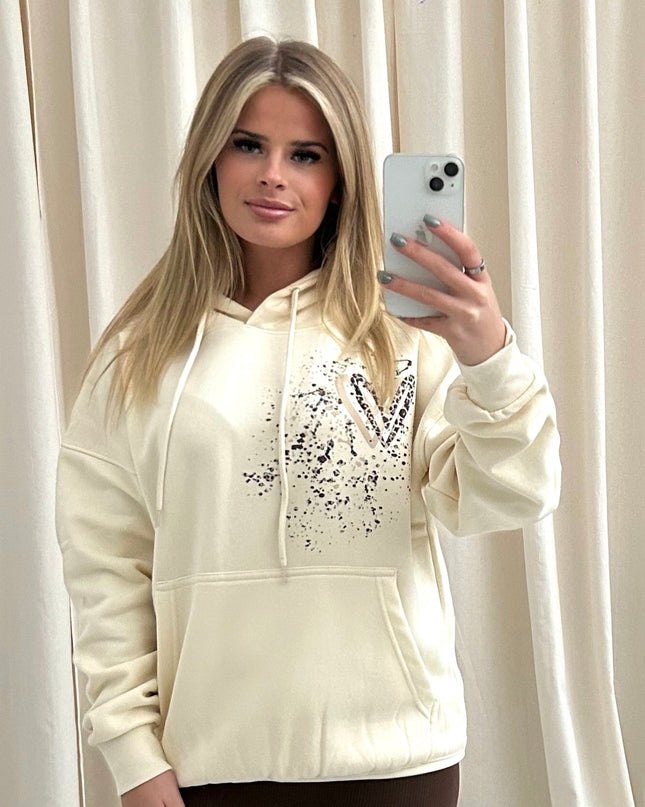Leopard Print Heart Printed Hoodie Adults