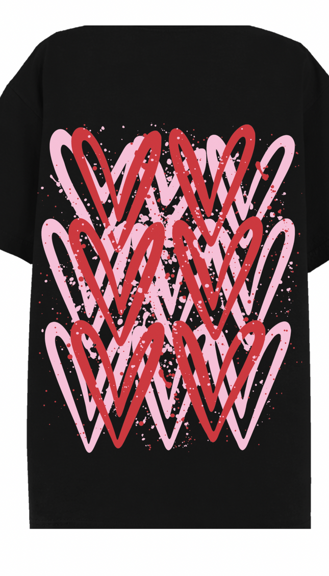 Pink/Red Heart Printed T-shirt – image 5