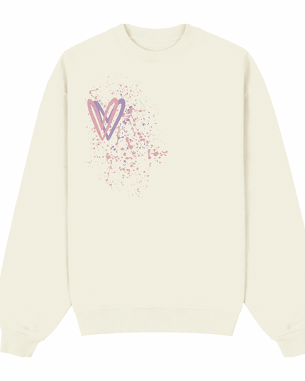Dark Pastel Heart Printed Sweatshirt Adults